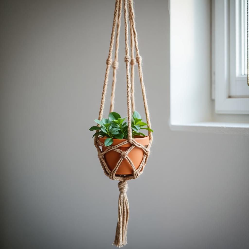 Suspension macramé pour plante