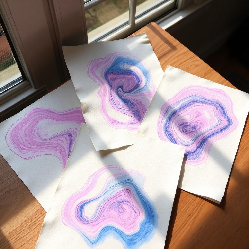 Papier marbré artisanal